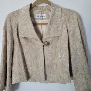 Embroidered short swing jacket